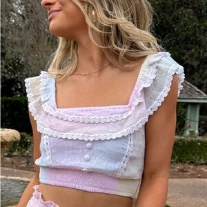 Pastel Off-Shoulder Top